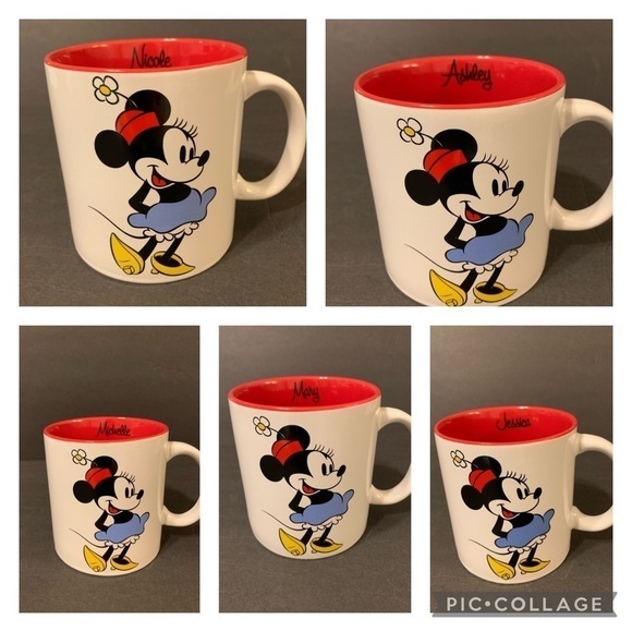 Disney Minnie Mouse Personalized Name Large Mugs - Picture 1 of 14